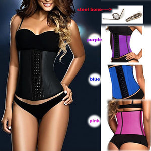 Steel Bone Waist Shaper Corset Waist Trainer Latex Shapewear Corset Women Waist Cincher Slimming Belt Hot Body Shaper Belt