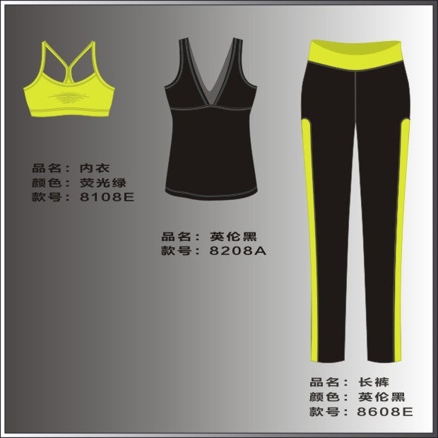 New Women Skin Tight Fitness Suits Quick Dry Elastic Sportswear Set Yoga Dancing Running Girls Three-piece Gym Sets