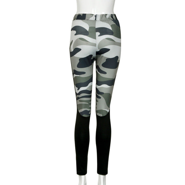 Pants Women Fitness Gym Elastic Leggings Camouflage Printed Sports Tights Running