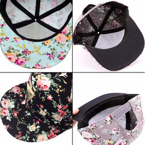 Baseball Cap Hip Hop Caps Men Women Floral Flower Snapback Hat Hip-Hop Flat Adjustable Cap Sun Hats Boy Girl gorras planas