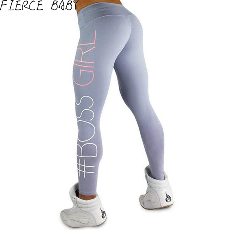 Women's Pants Boss Girl Printed High Waist Sport Leggings Fitness Legging Gym Clothing For Women mallas mujer deportivas