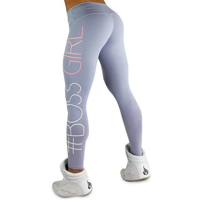 Women's Pants Boss Girl Printed High Waist Sport Leggings Fitness Legging Gym Clothing For Women mallas mujer deportivas