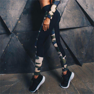 Women Sport Pants Camouflage Print Sexy Push Up Skinny Stretchy Fitness Leggings High Waist Gym Running Tights