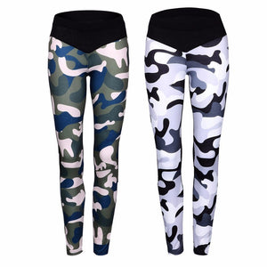 Women Sport Pants Camouflage Print Sexy Push Up Skinny Stretchy Fitness Leggings High Waist Gym Running Tights