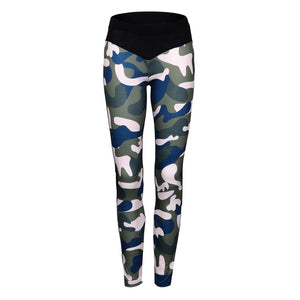 Women Sport Pants Camouflage Print Sexy Push Up Skinny Stretchy Fitness Leggings High Waist Gym Running Tights