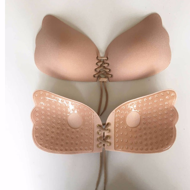 Invisible Bra Seamless Sticky Adhesive Strapless Bra Backless Bralette Silicone Fly bra Bralett Push up Bras for Women