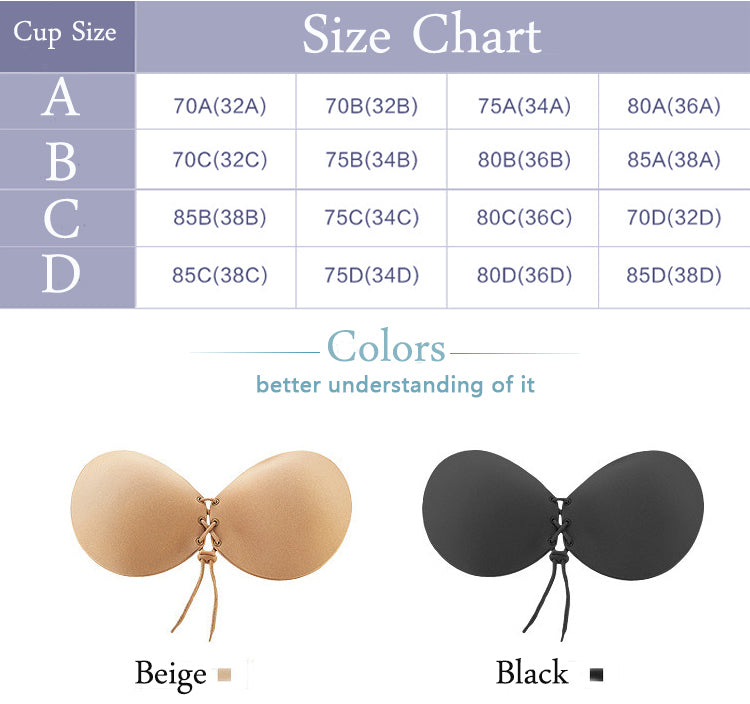 Lady Women Silicone Bra Invisible Push Up bra Stick On Self Adhesive Front Lacing Bras Strapless Lingerie Cup bra