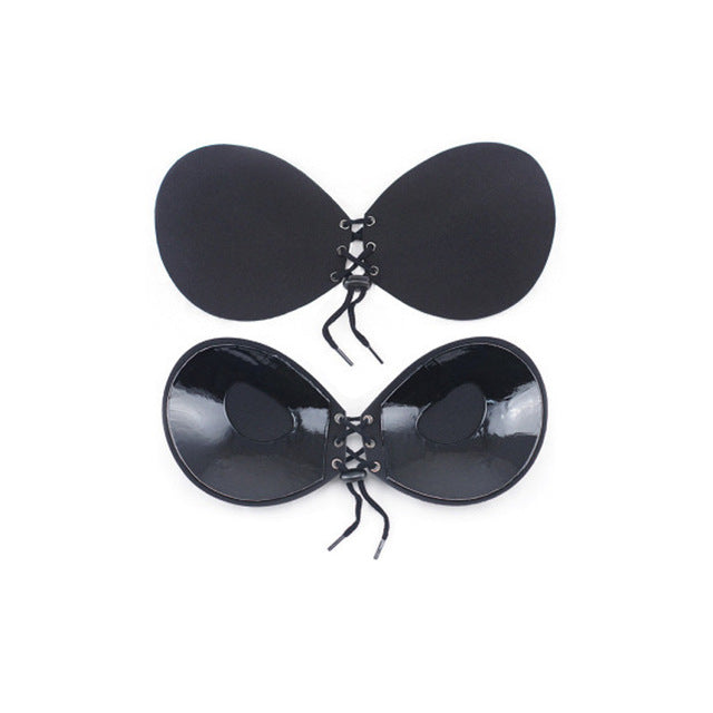 Lady Women Silicone Bra Invisible Push Up bra Stick On Self Adhesive Front Lacing Bras Strapless Lingerie Cup bra