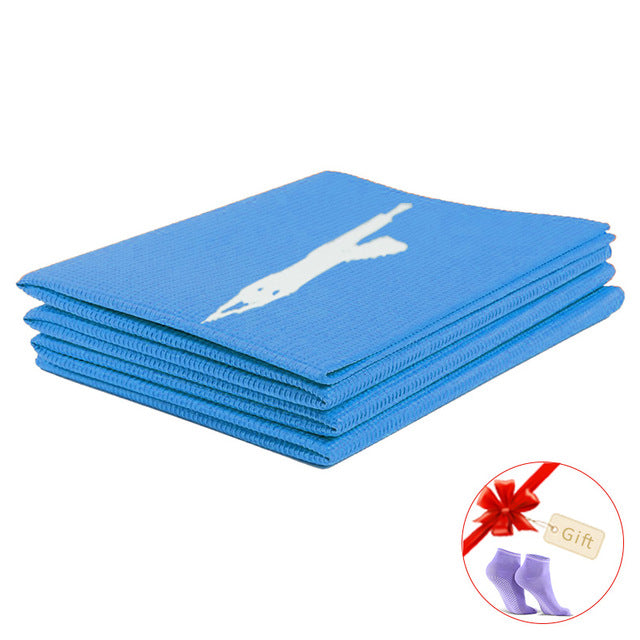 Folding Pilates Yoga Mat 4mm Thick Portable Free From Phthalates and Latex Eco-friendly Travel Exercise Mat