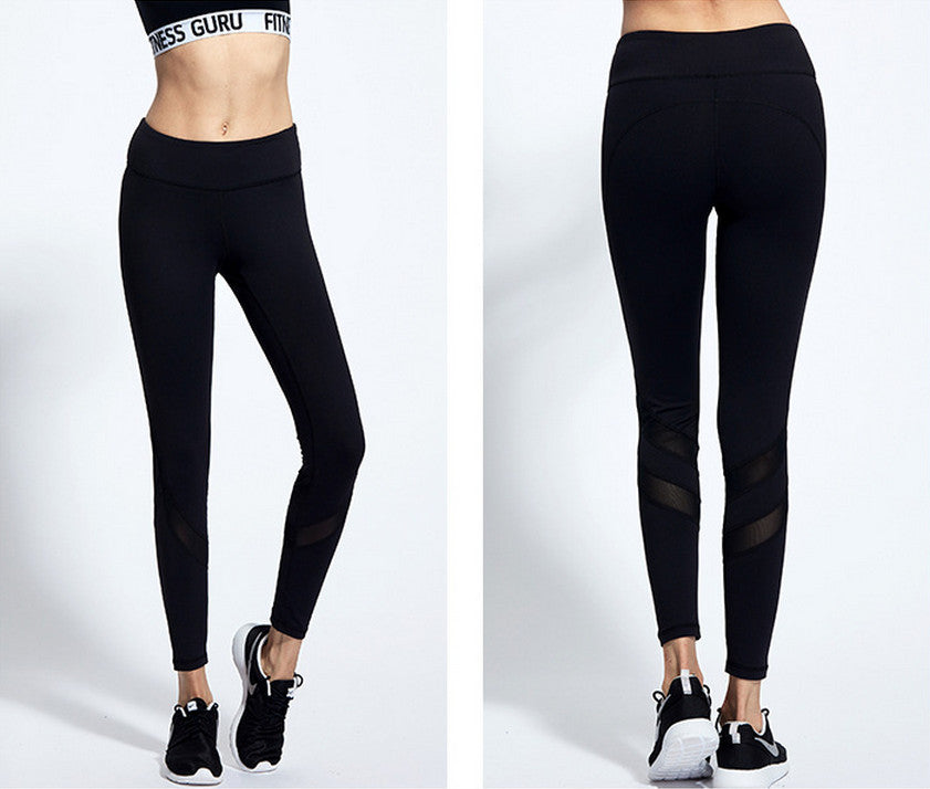 Women's Mesh Legging Pants Long Yoga Pants Sports Workout Tights Trousers