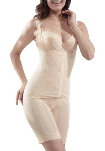 Plus Size Women Full Body Shapewear Underbust Slimming Mid thigh Shaper With Lace Tummy Control Seamless Postpartum Body Girdles