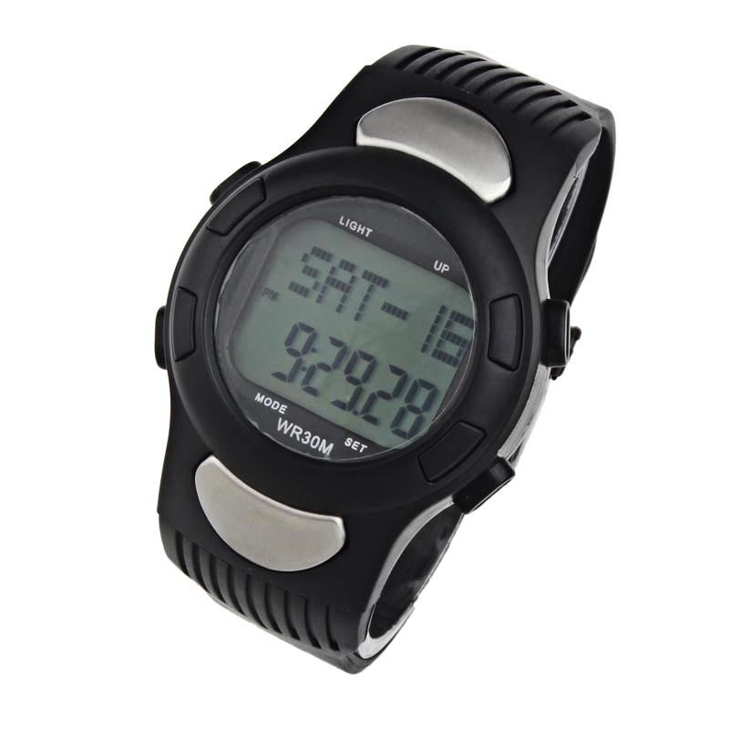 Waterproof Fitness 3D Pedometer Calories Counter Sport Watch Pulse Heart Rate Monitor Gift