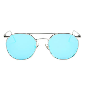 New Sunglasses Women Yellow Blue Metal Frame Circle Glasses New Brand Designer Round Sun Glasses for Women Lunette Glasses