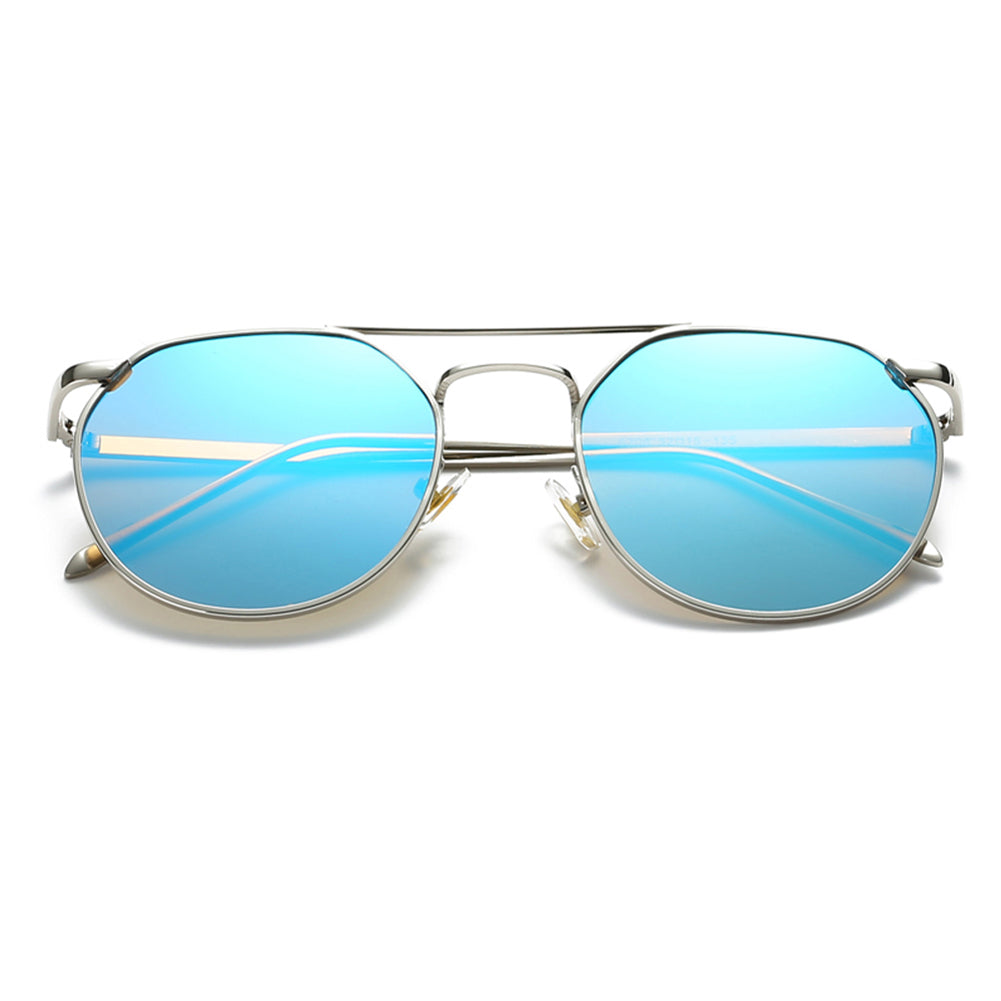 New Sunglasses Women Yellow Blue Metal Frame Circle Glasses New Brand Designer Round Sun Glasses for Women Lunette Glasses