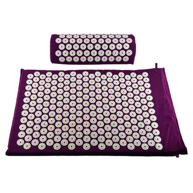 Acupuncture massage yoga Mat Pain Relief muscle back neck relaxation massage yoga cushion with massage pillow