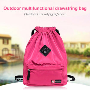 Drawstring Bag Festival Backpack Nylon for Gym Sports Fitness Travel Yoga Women Girls Student Bag Travel Backpack