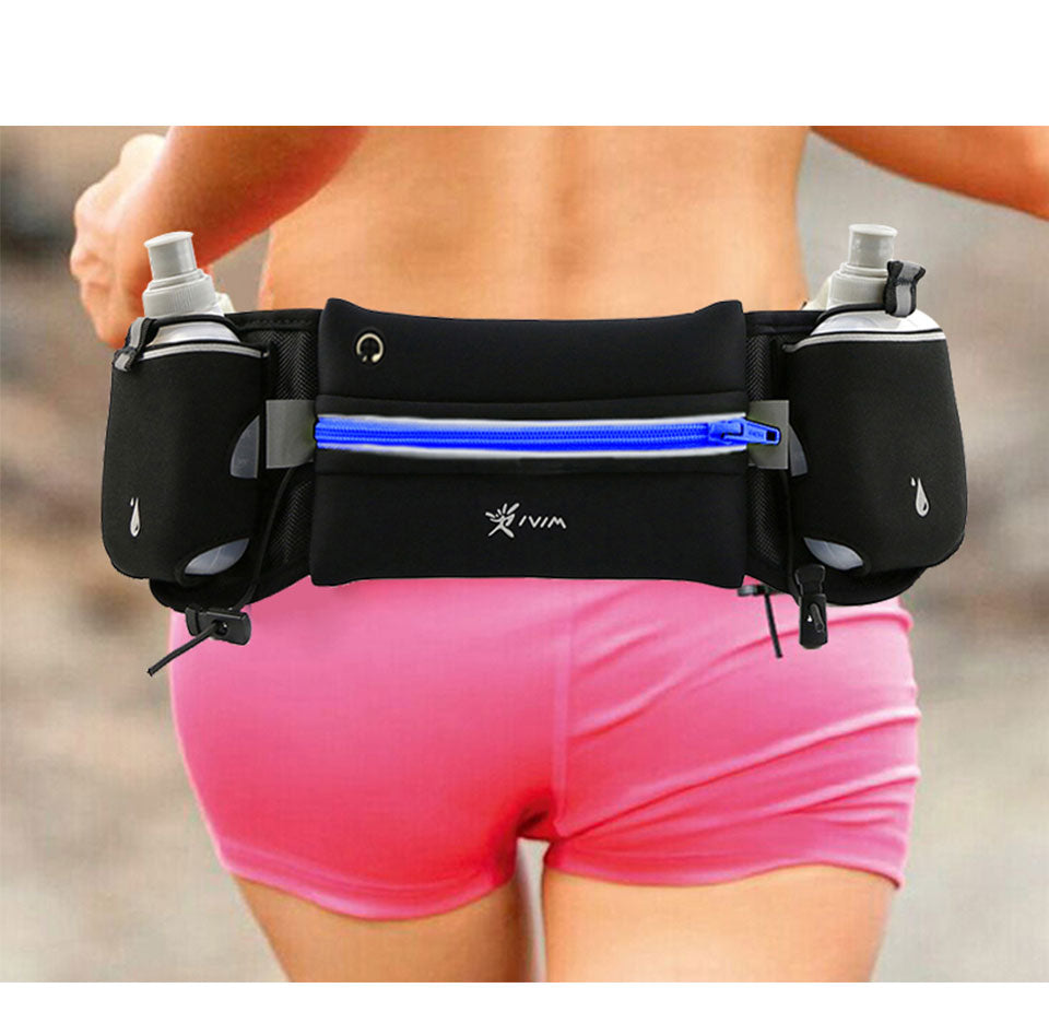 Hydration Running Belt Waterproof Reflective Sports Bum Bag Fanny Pack for Men Women Fitness Marathon Bicycle Cycling Travel