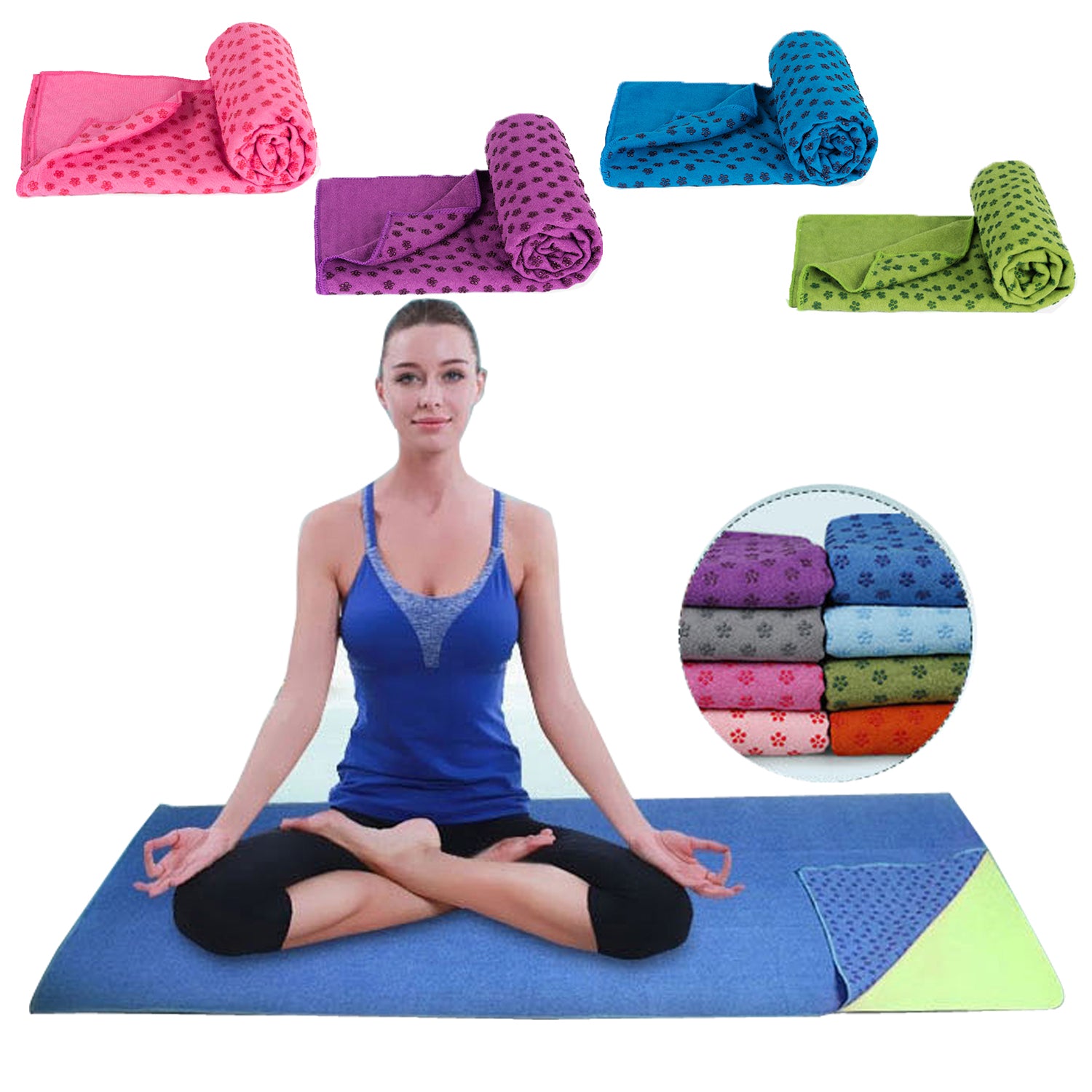 Soft Travel Sport Fitness Exercise Yoga Pilates Mat Cover Towel Blanket Non-slip Sports Towel