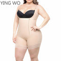 Plus Size Women Full Body Shapewear Underbust Slimming Mid thigh Shaper With Lace Tummy Control Seamless Postpartum Body Girdles