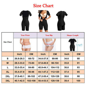 Women's Slimming Body Shapers Neoprene Sauna Suit Sexy Bodysuit Leg Fajas Waist Trainer Shapewear Zipper Plus Size