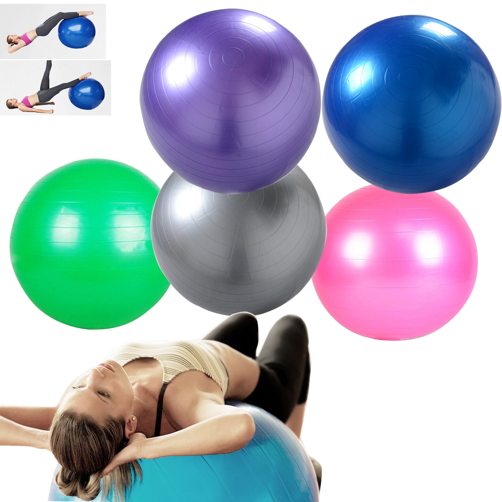 multi-use burst proof pvc exercise Yoga ball Gym center indoor use training fitness balls