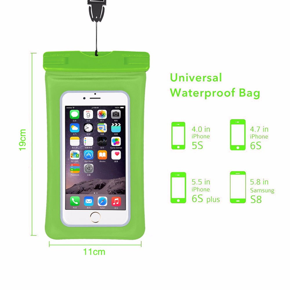 String Phone Case Waterproof Underwater Mobile Phone Holder Touch Screen Reflective Strip Waterproof Phone Bag