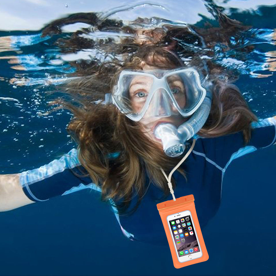 String Phone Case Waterproof Underwater Mobile Phone Holder Touch Screen Reflective Strip Waterproof Phone Bag