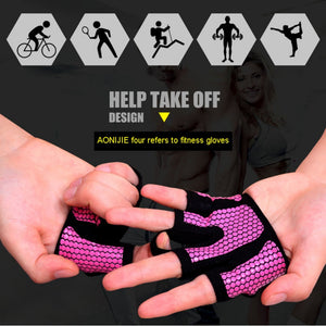 Anti-skid Men & Women Gym Gloves Breathable Body Building Exercise Training Sports Fitness Gloves New