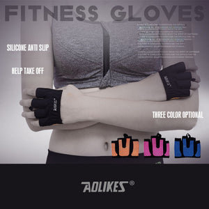 Anti-skid Men & Women Gym Gloves Breathable Body Building Exercise Training Sports Fitness Gloves New