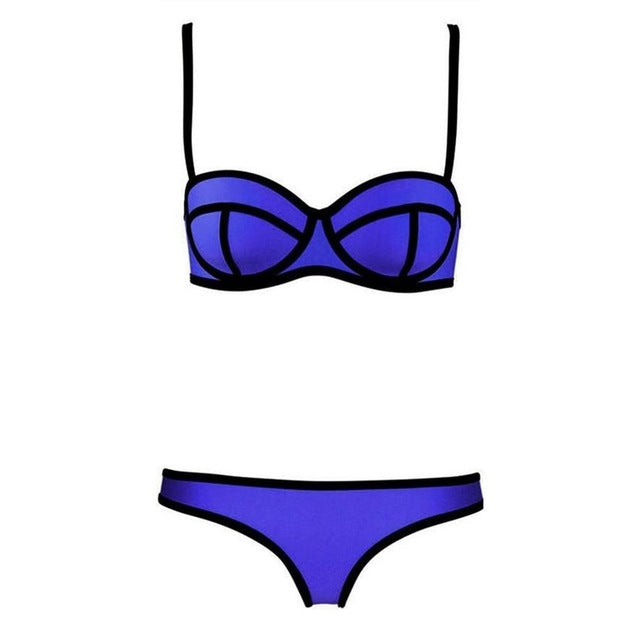 Solid Color Women Sexy Brief Sets Push Up Steel Ring Bras +Sexy Panties 2018 Summer Swimwear Beachwears for Ladies Vacation Gift