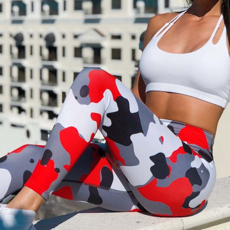 Camouflage Leggings Women Yoga Pants for Fitness Gym Running Tights Sportswear Tracksuit High Waist Print Leggings Plus Size