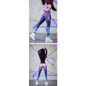 Women Sports Gym Yoga Workout Mid Waist Running Pants Fitness Elastic Leggings