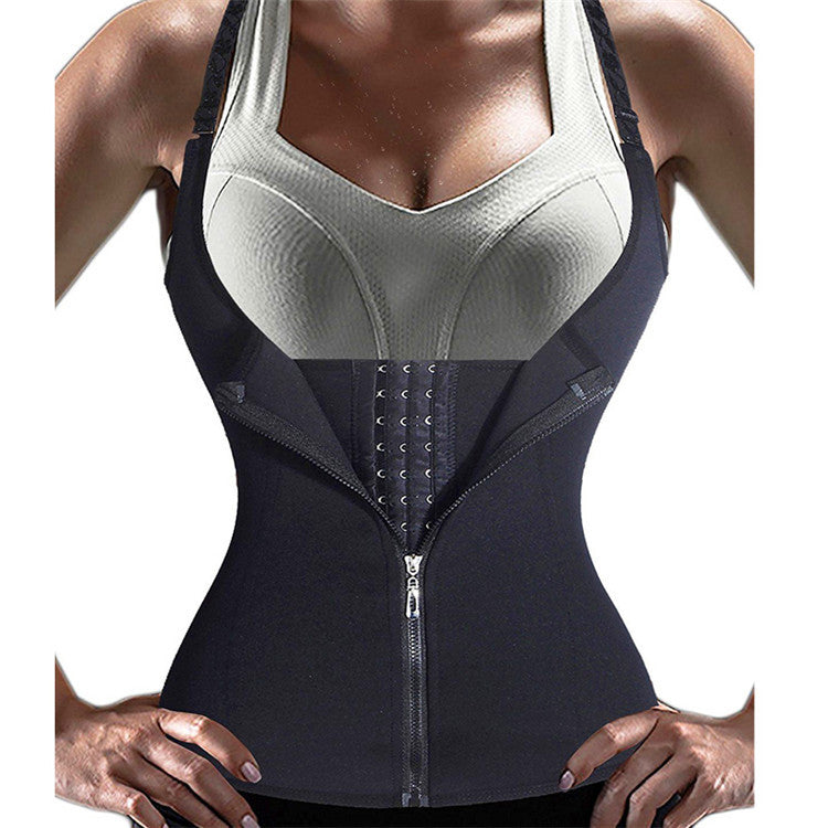 Shoulder Strap Waist Trainer Slimming Belt Vest Corset Women Zipper Hook Body Shaper Waist Cincher Slimming Weight Loss