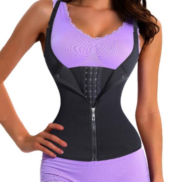 Shoulder Strap Waist Trainer Slimming Belt Vest Corset Women Zipper Hook Body Shaper Waist Cincher Slimming Weight Loss