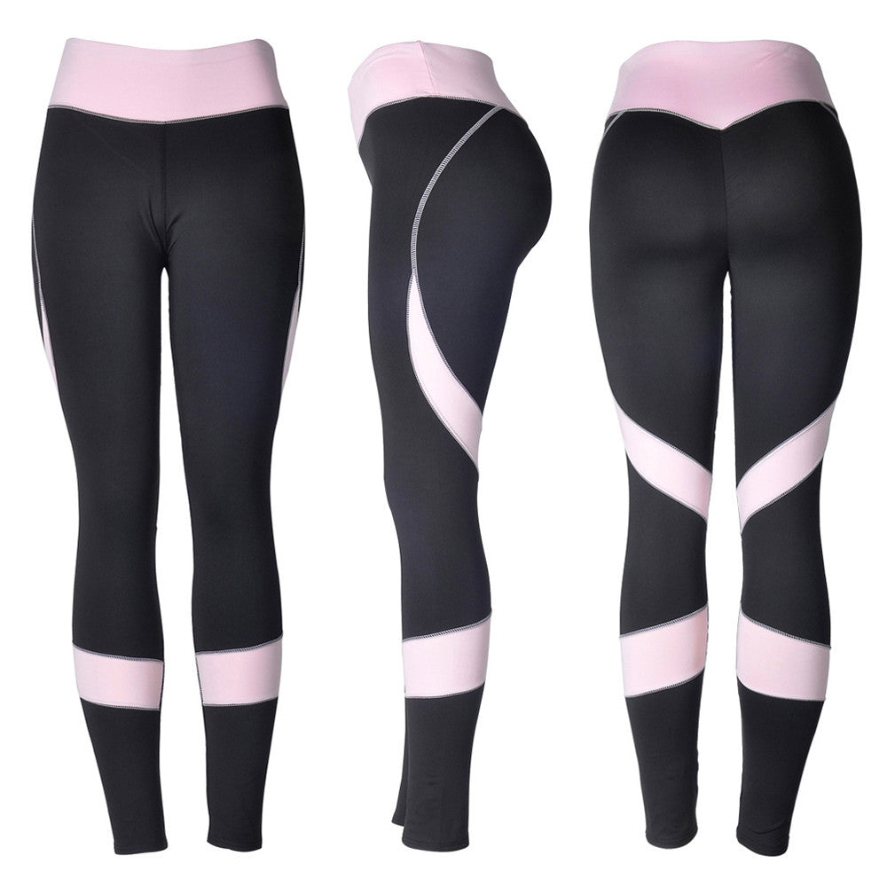 Women Skinny Leggings High Waist Elastic Yoga Fitness Sports Heart-shaped Pants