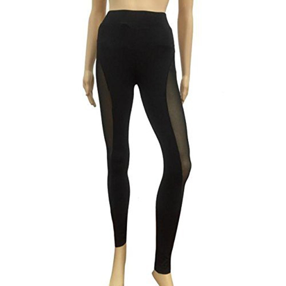 Sexy Women See Through Yoga Pants Outdoor Gym Fitness Elastic Jogging Leggings