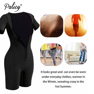 Women's Slimming Body Shapers Neoprene Sauna Suit Sexy Bodysuit Leg Fajas Waist Trainer Shapewear Zipper Plus Size