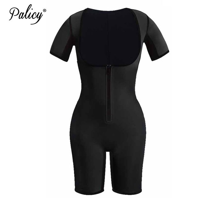 Women's Slimming Body Shapers Neoprene Sauna Suit Sexy Bodysuit Leg Fajas Waist Trainer Shapewear Zipper Plus Size