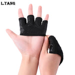 Sports Weightlifting Gloves Fitness Exercise Training Palm Protector Gym Anti-Skid Half-finger Gloves