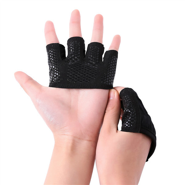 Sports Weightlifting Gloves Fitness Exercise Training Palm Protector Gym Anti-Skid Half-finger Gloves