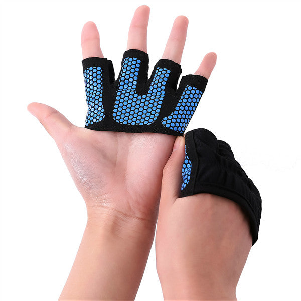 Sports Weightlifting Gloves Fitness Exercise Training Palm Protector Gym Anti-Skid Half-finger Gloves