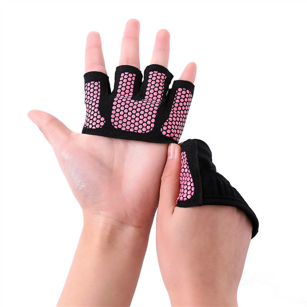 Sports Weightlifting Gloves Fitness Exercise Training Palm Protector Gym Anti-Skid Half-finger Gloves