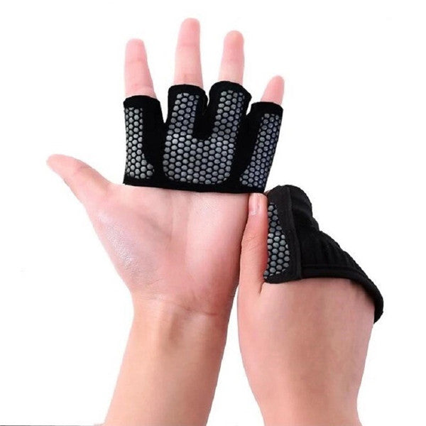 Sports Weightlifting Gloves Fitness Exercise Training Palm Protector Gym Anti-Skid Half-finger Gloves