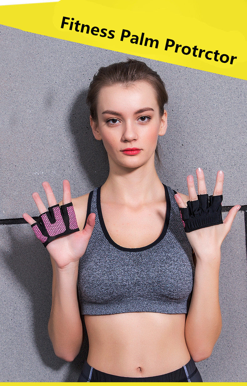 Sports Weightlifting Gloves Fitness Exercise Training Palm Protector Gym Anti-Skid Half-finger Gloves