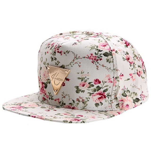 Baseball Cap Men Women Floral Flower Snapback Hat Hip-Hop Flat Adjustable Cap Sun Hats Boy Girl gorras planas Hip Hop Caps