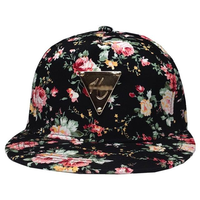 Baseball Cap Men Women Floral Flower Snapback Hat Hip-Hop Flat Adjustable Cap Sun Hats Boy Girl gorras planas Hip Hop Caps