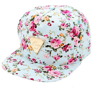 Baseball Cap Men Women Floral Flower Snapback Hat Hip-Hop Flat Adjustable Cap Sun Hats Boy Girl gorras planas Hip Hop Caps