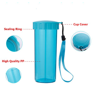 430ml Portable Straight Sport Water Bottle Outdoor BPA Free Plastic Drinkware With Rope Eco-friendly Drink Bottle