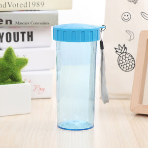 430ml Portable Straight Sport Water Bottle Outdoor BPA Free Plastic Drinkware With Rope Eco-friendly Drink Bottle