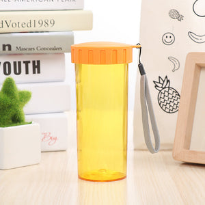 430ml Portable Straight Sport Water Bottle Outdoor BPA Free Plastic Drinkware With Rope Eco-friendly Drink Bottle